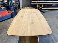 Eiken deens ovaal eetkamertafel 240 cm - afbeelding 5 van  5