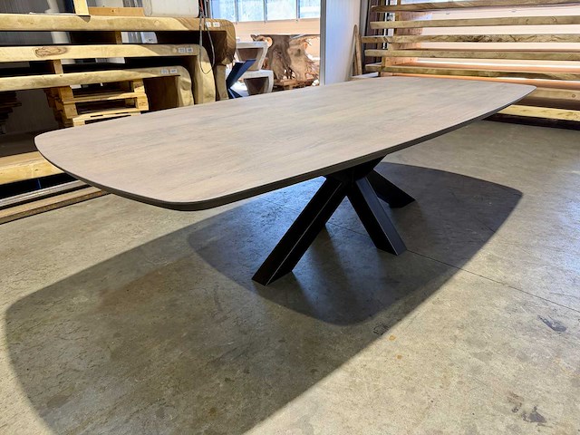 Eiken deens ovaal eetkamertafel 260 cm - afbeelding 2 van  5