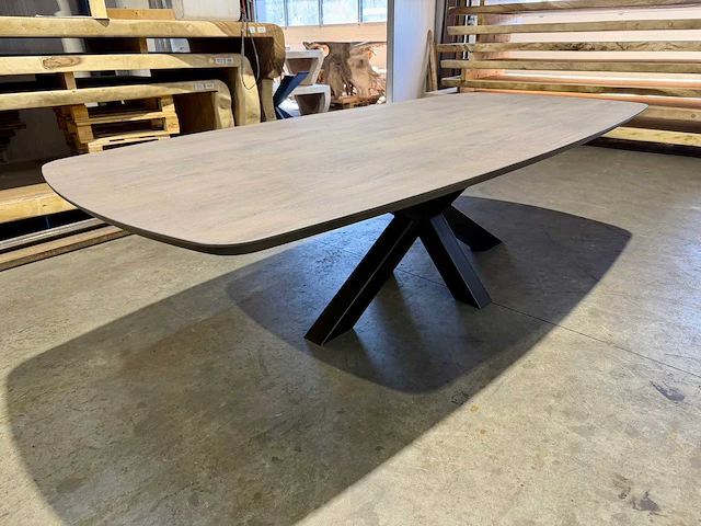 Eiken deens ovaal eetkamertafel 260 cm - afbeelding 2 van  5