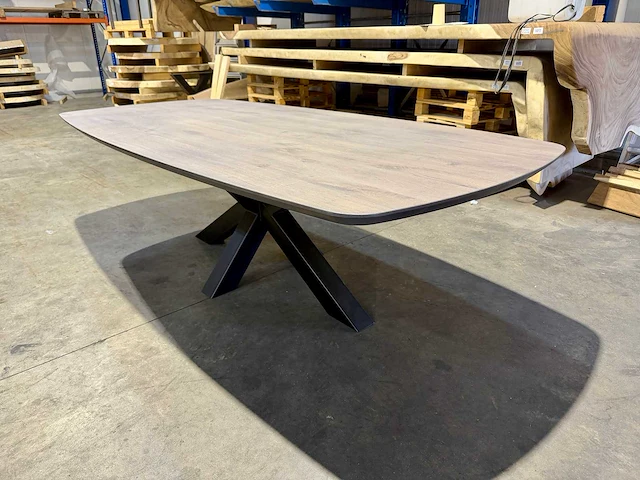 Eiken deens ovaal eetkamertafel 260 cm - afbeelding 3 van  5