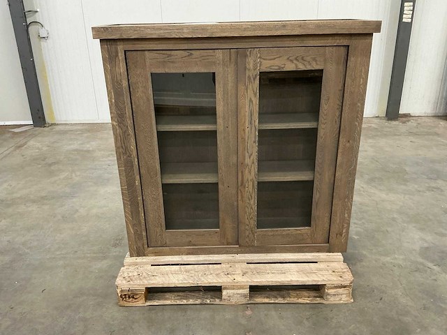Eiken displaykast 120,5x124,5x35,5cm - afbeelding 2 van  7