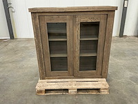 Eiken displaykast 120,5x124,5x35,5cm - afbeelding 2 van  7