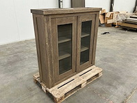 Eiken displaykast 120,5x124,5x35,5cm - afbeelding 3 van  7