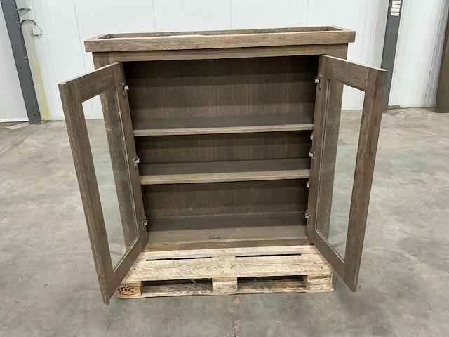 Eiken displaykast 120,5x124,5x35,5cm - afbeelding 6 van  7