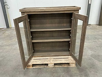 Eiken displaykast 120,5x124,5x35,5cm - afbeelding 6 van  7