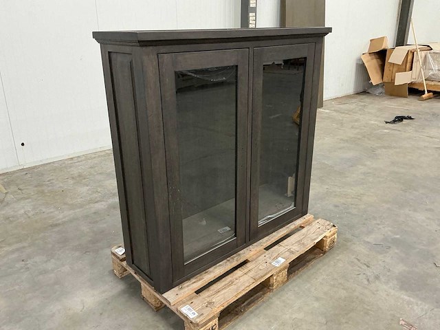 Eiken displaykast 120,5x125x38,5cm - afbeelding 2 van  3