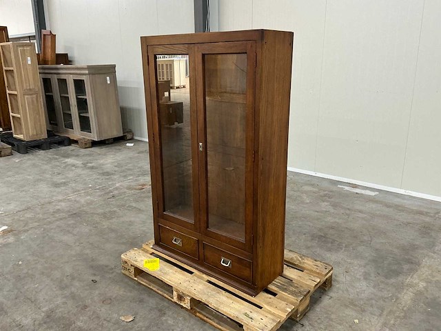Eiken displaykast 143x88,5x30,5cm - afbeelding 1 van  6