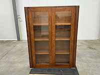 Eiken displaykast 156,5x121,5x36,5cm - afbeelding 2 van  6