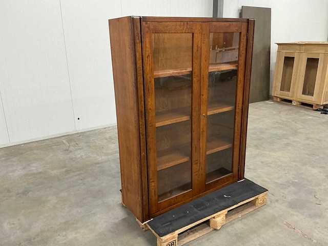 Eiken displaykast 156,5x121,5x36,5cm - afbeelding 3 van  6