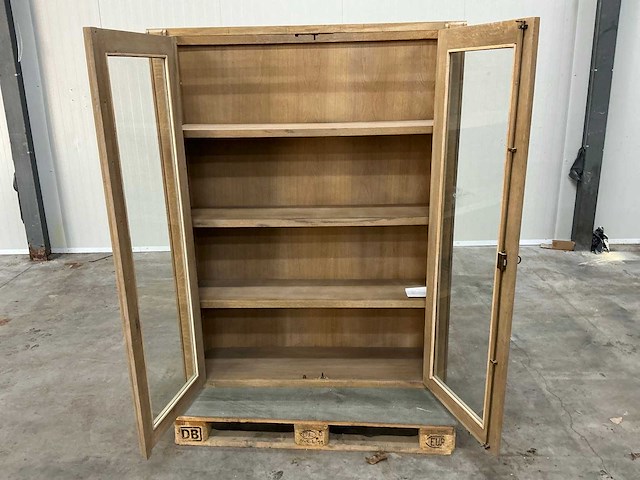 Eiken displaykast 156x121x36,5cm - afbeelding 3 van  3