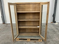 Eiken displaykast 156x121x36,5cm - afbeelding 3 van  3