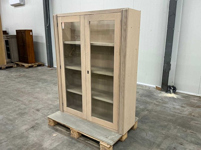 Eiken displaykast of bovenkast 156x121,5x36,5cm - afbeelding 1 van  6