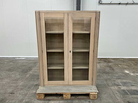 Eiken displaykast of bovenkast 156x121,5x36,5cm - afbeelding 2 van  6