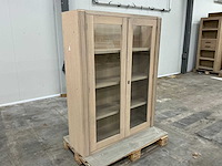 Eiken displaykast of bovenkast 156x121,5x36,5cm - afbeelding 3 van  6