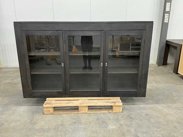 Eiken displaykast of dressoir 120x200,5x40cm - afbeelding 1 van  2