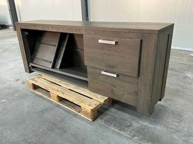 Eiken dressoir kast 78x205x44cm - afbeelding 1 van  6