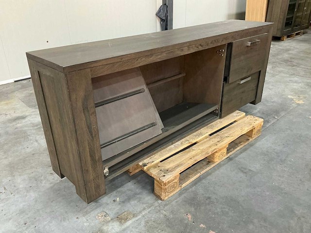 Eiken dressoir kast 78x205x44cm - afbeelding 3 van  6