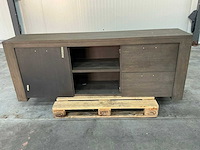 Eiken dressoir kast 78x205x44cm - afbeelding 2 van  5