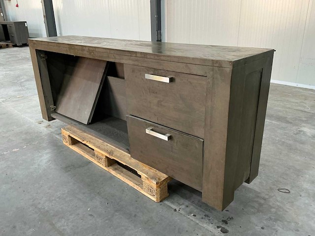 Eiken dressoir kast 78x205x44cm - afbeelding 2 van  7