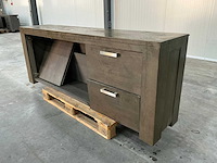 Eiken dressoir kast 78x205x44cm - afbeelding 2 van  7