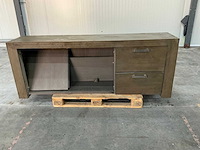Eiken dressoir kast 78x205x44cm - afbeelding 3 van  7