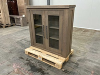 Eiken dressoir of opzetkast 120,5x124,5x35,5cm - afbeelding 1 van  6