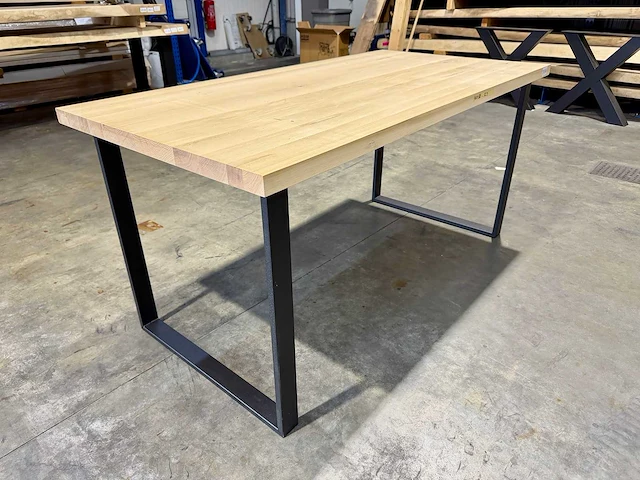 Eiken eetkamertafel 160 cm - afbeelding 1 van  5