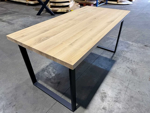 Eiken eetkamertafel 160 cm - afbeelding 4 van  5