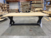 Eiken eetkamertafel 220 cm - afbeelding 1 van  1