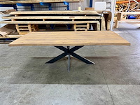 Eiken eetkamertafel 220 cm - afbeelding 1 van  5