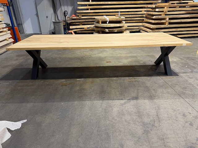 Eiken eetkamertafel 320cm. - afbeelding 2 van  4
