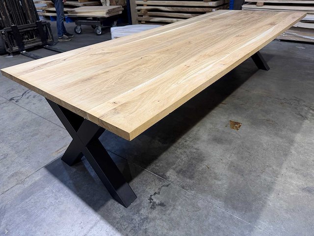 Eiken eetkamertafel 320cm. - afbeelding 3 van  4