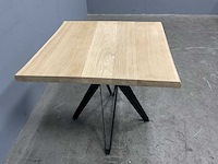 Eiken eetkamertafel 70x80x76 cm met onderstel dining drone - afbeelding 2 van  3