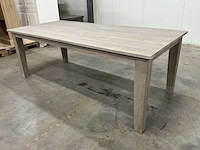 Eiken eettafel 100,5x220,5x78,5cm - afbeelding 1 van  6
