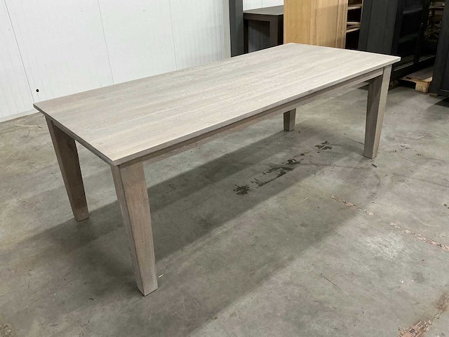 Eiken eettafel 100,5x220,5x78,5cm - afbeelding 3 van  6