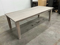 Eiken eettafel 100,5x220,5x78,5cm - afbeelding 3 van  6