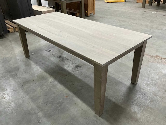 Eiken eettafel 100,5x220,5x78,5cm - afbeelding 4 van  6