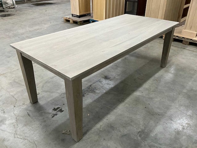 Eiken eettafel 100,5x220,5x78,5cm - afbeelding 5 van  6