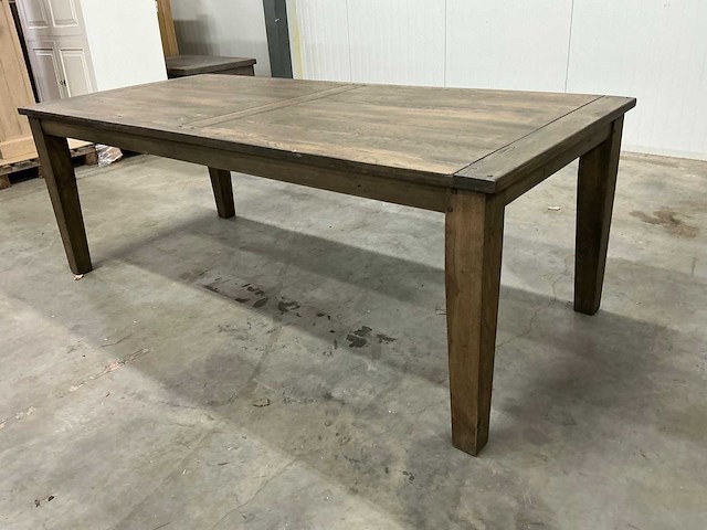 Eiken eettafel 100,5x220x78,5cm - afbeelding 1 van  6