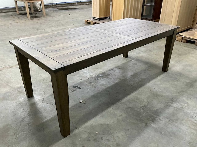 Eiken eettafel 100,5x220x78,5cm - afbeelding 5 van  6