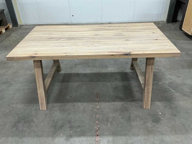 Eiken eettafel 100x180x80,5cm - afbeelding 2 van  6