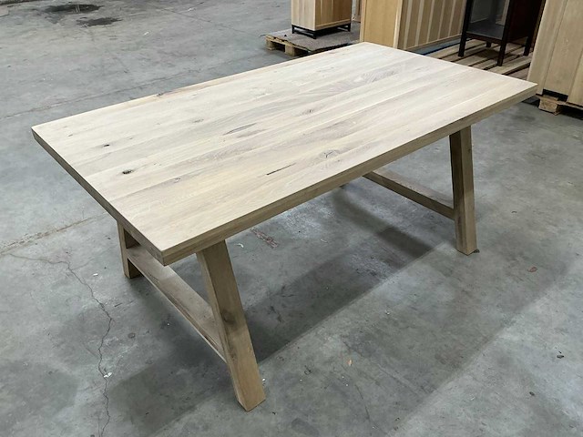 Eiken eettafel 100x180x80,5cm - afbeelding 5 van  6