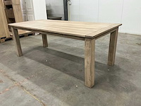 Eiken eettafel 100x220x78,5cm - afbeelding 1 van  5