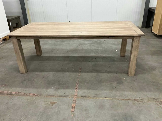 Eiken eettafel 100x220x78,5cm - afbeelding 2 van  5