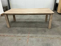 Eiken eettafel 100x220x78,5cm - afbeelding 2 van  5