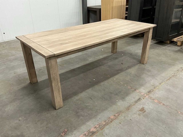 Eiken eettafel 100x220x78,5cm - afbeelding 3 van  5