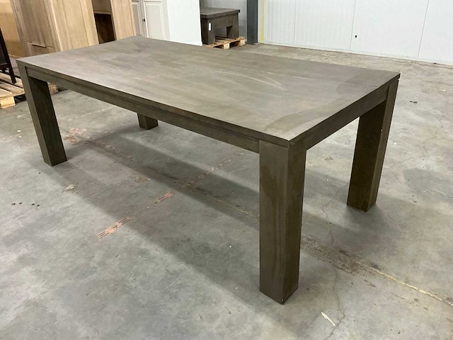 Eiken eettafel 100x220x78cm - afbeelding 1 van  6