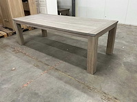 Eiken eettafel 105,5x250x78cm - afbeelding 1 van  5
