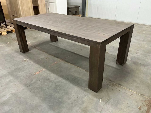 Eiken eettafel 110x221x78,5cm - afbeelding 1 van  2