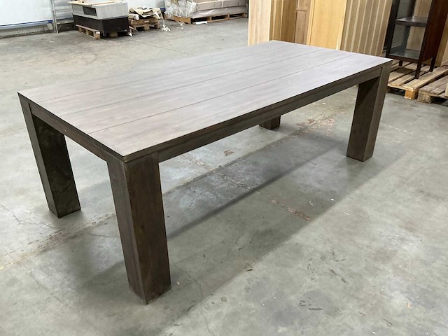 Eiken eettafel 110x221x78,5cm - afbeelding 2 van  2